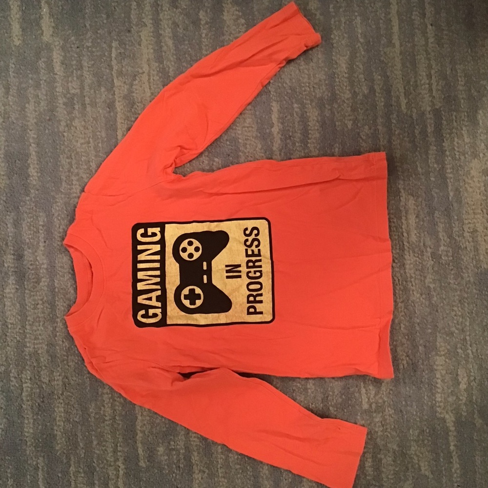 Orange Gaming Long Sleeve Kids Shirt